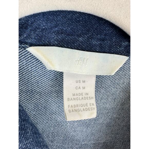 ZARA 100% Cotton Acid Wash Long Sleeve Belted Button Down Denim Jumpsuit Size M - Picture 8 of 9